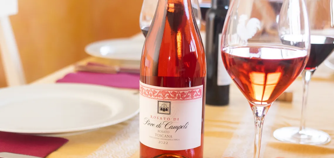 A glass of rosé
